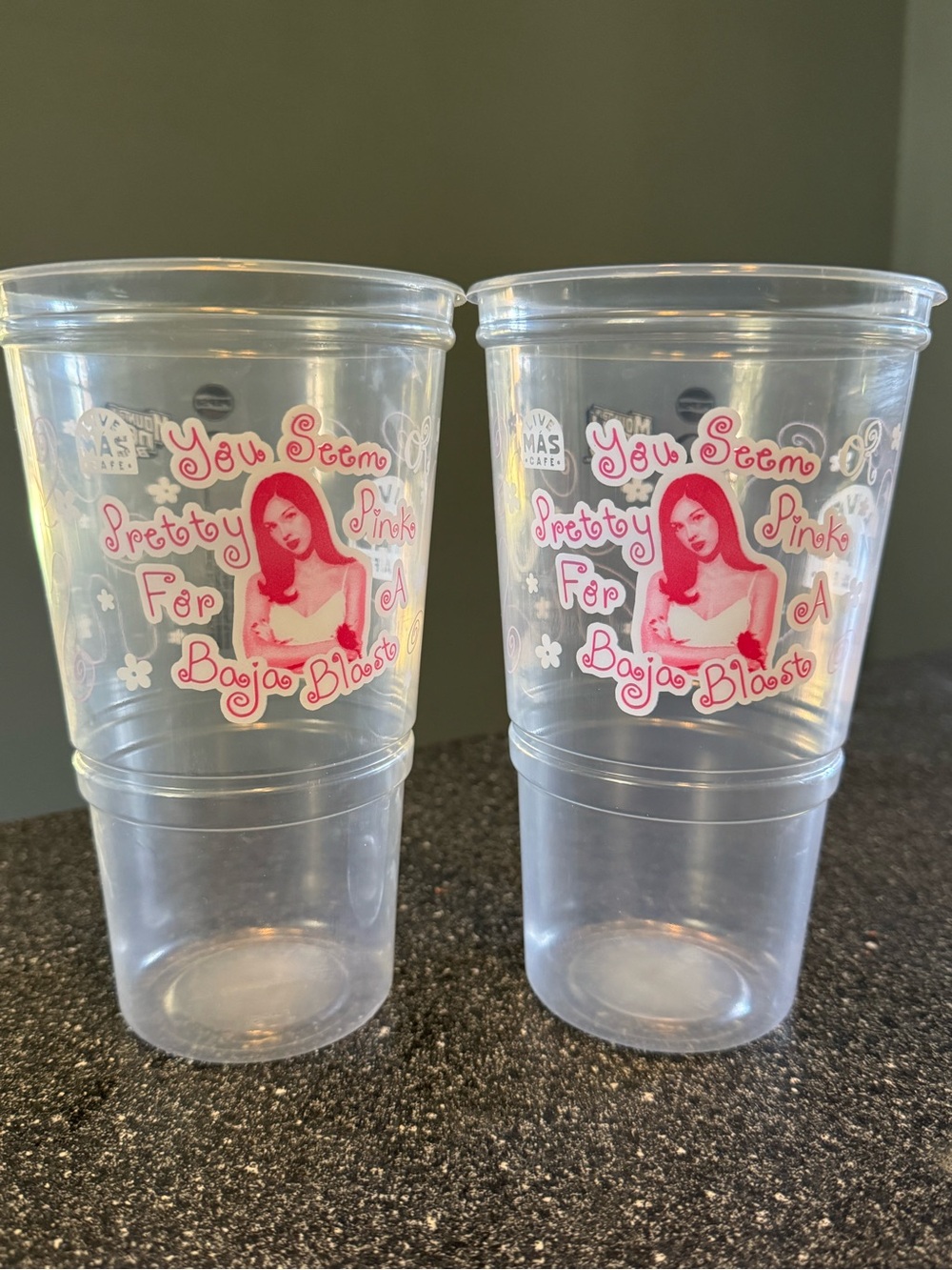 2x clean Olivia Rodrigo Pink Baja Blast Cups